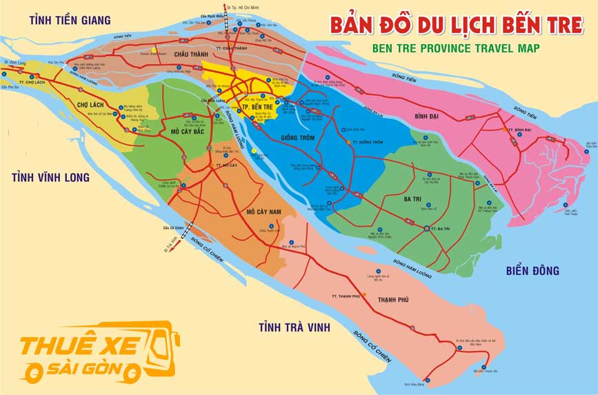 Bản đồ du lịch Bến Tre