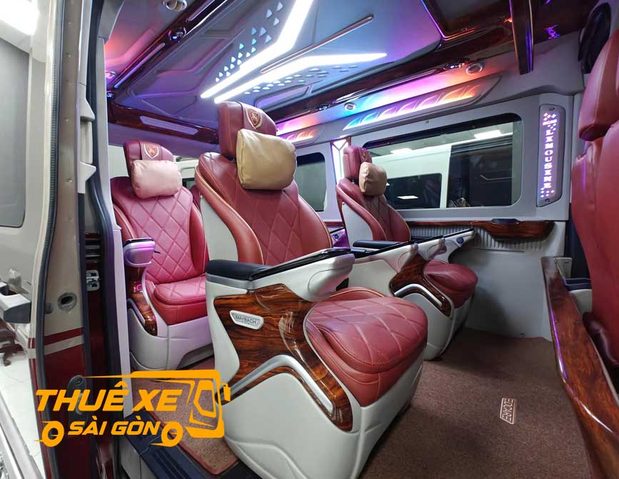 Nội thất limousine 9 chỗ ghế Maybatch