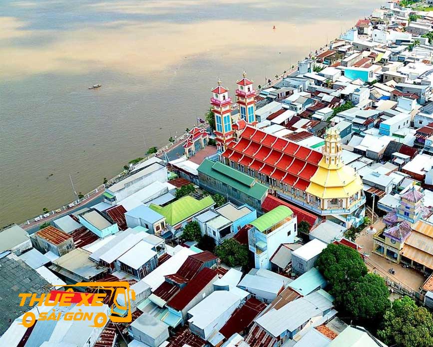 Cảnh đẹp thị xã Tân Châu từ trên cao