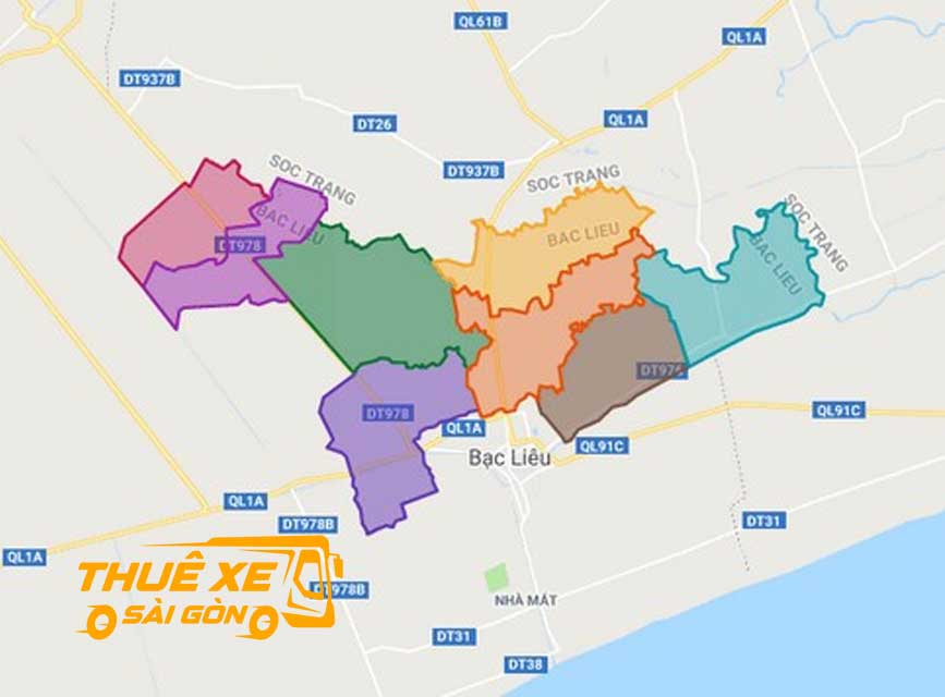 Bản đồ Vĩnh Lợi và các huyện lân cận