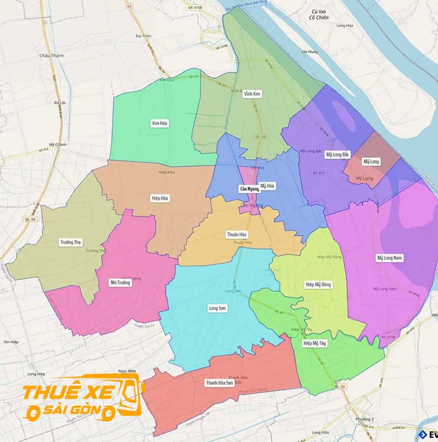 Bảng đồ huyện Cầu Ngang - Trà Vinh